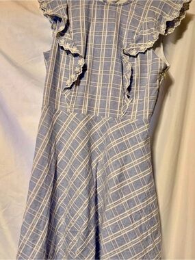 Draper James Blue Plaid Ruffle Dress